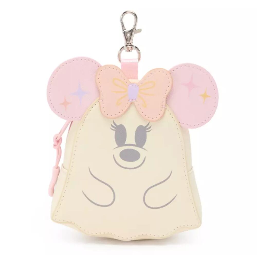 NWT Disney Parks Pastel Minnie Mouse Cutie Ghost Bag Charm / Coin Purse Pouch